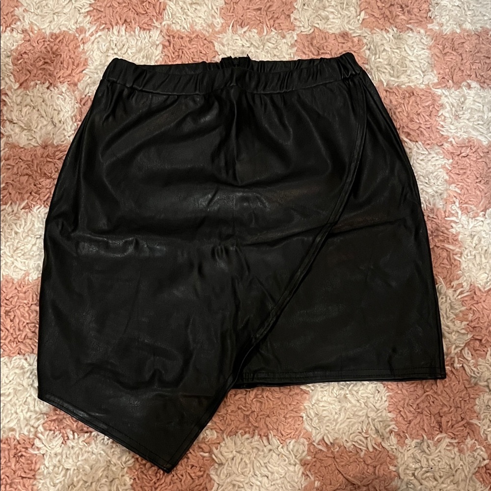 Black Faux Leather Skirt